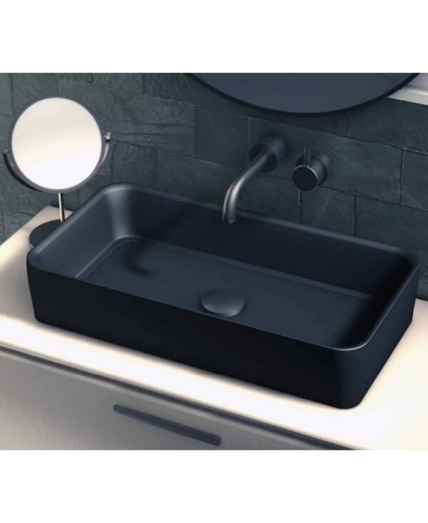 Vasque à Poser FOGO 61x34,5x11cm Noir Mat