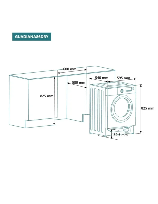 Machine à Laver Avec Sèche Linge Intégré JOHNSON 8KG / 6KG 1400RPM Classe B Inventer GUADIANA86DRY – Image 2