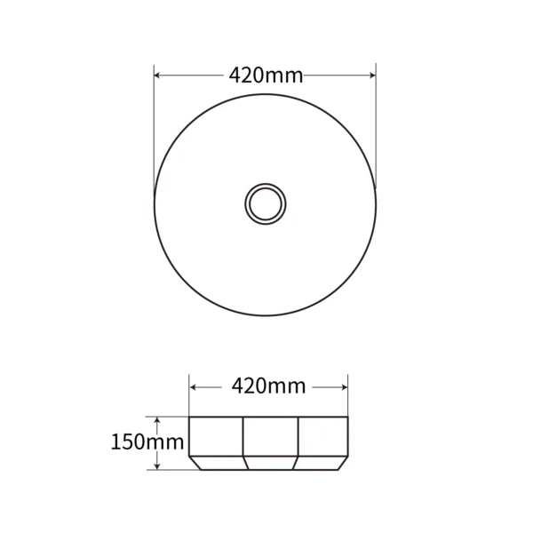 Vasque à Poser 1004MW 42x15cm Blanc Mat – Image 2