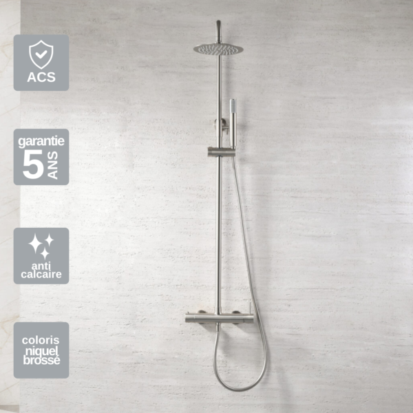 Colonne de Douche MOSCU Anti-Corrosion nox Brossé BDK034