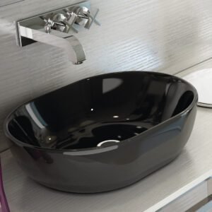 Vasque à Poser MONACO 48x35x14cm Noir Brillant