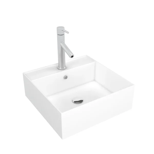 Vasque à Fixer LIBRA 41x41x15cm Blanc Brillant