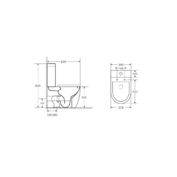 WC sur Pied Compact GENOVA Blanc Brillant 00334/00359 – Image 3