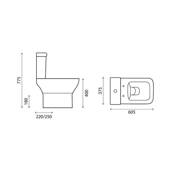 WC sur Pied Compact Complet ULTRA Blanc Brillant – Image 2