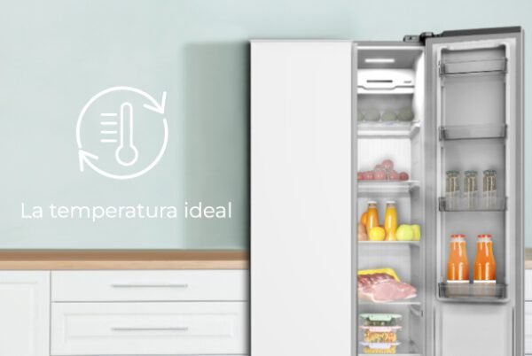 Frigo Américain EAS ELECTRIC A+/F 181x83,3x63cm 254+173Litres Blanc EMSS188W – Image 3