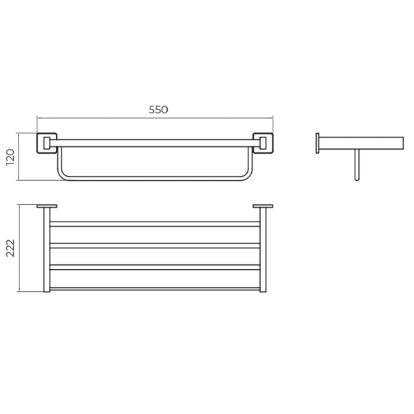Porte Serviettes Étagère 5 barres TECHNIC Chrome CAT002-05 – Image 2