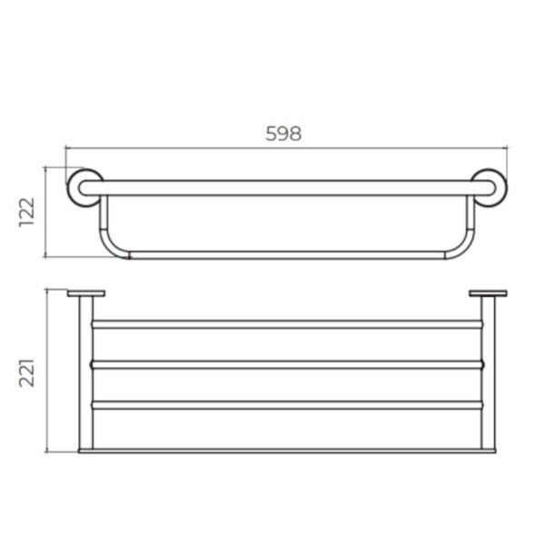 Porte Serviettes Etagère 5 Barres PRACTIC Chrome CAP003-05 – Image 2