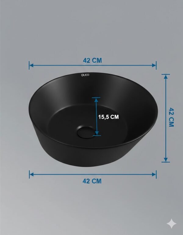 Vasque à Poser 2004MB 42x42x15,5cm Noir Mat – Image 2