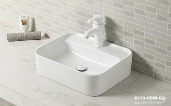 Vasque à Fixer 3024GW 51x40x14cm Blanc Brillant