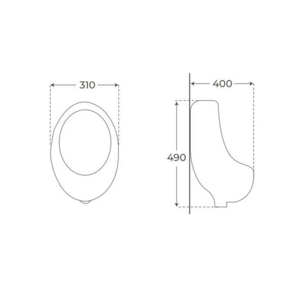 Urinoir RODALO Alimentation Supérieure Noir Mat 2421 – Image 2