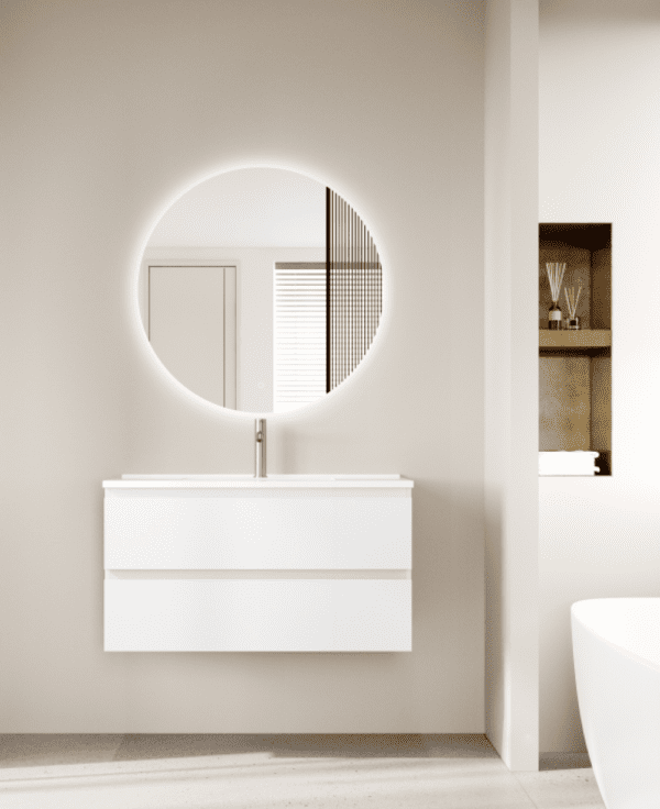 Meuble Susp 2T NICE 80x45x57cm Blanc Mat NBS80