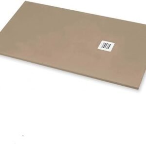 Receveur de Douche en Résine 160x70cm Crème + Bonde + Grille