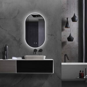 Miroir Led TOKYO 90X50cm One Touch Antibuée Contour Noir TOKY022/90NG