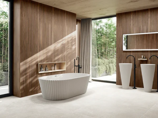Carreau Décoration KAORU OAK Rectifié effet Bois Marron Mat 59,5x119,2cm 10mm(1,42m2/C) – Image 3