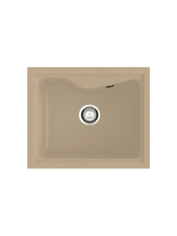 CITY 1C Évier en Résine 1 Bac 61,5x50,5x22cm Marron Mat BR330C