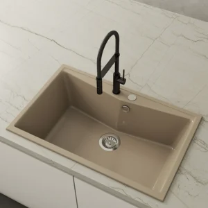 KUMA 80 Évier en Résine 1 Bac 81x51x22cm Métallisé MT302C