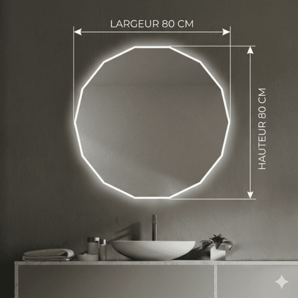 Miroir Led URANO 80cm One Touch – Image 2