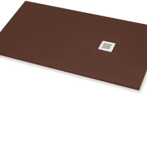 Receveur de Douche en Résine 140x80cm Chocolat + Bonde + Grille