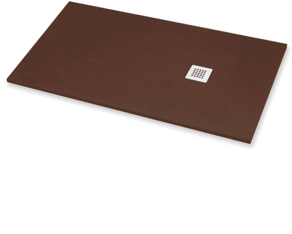 Receveur de Douche en Résine 140x80cm Chocolat + Bonde + Grille