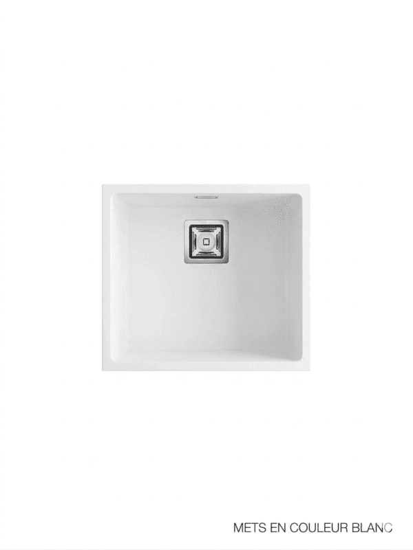 ZIE 45 Évier en Résine 1 Bac 50x45x20cm Blanc Mat BL181LMC