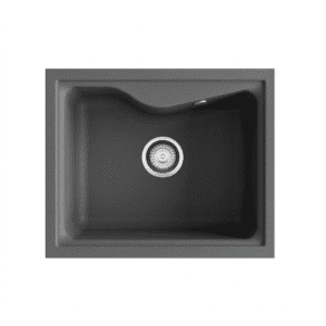 CITY 1C Évier en Résine 1 Bac 61,5x50,5x22cm Gris Mat AS330C