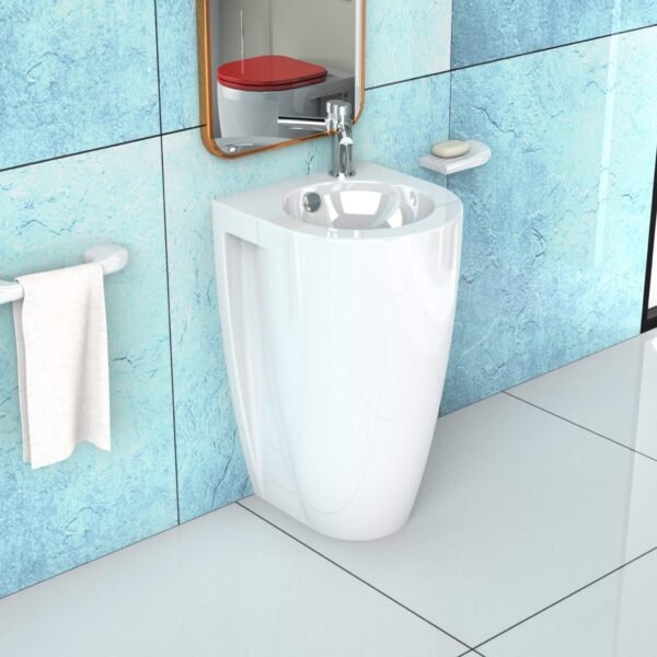 Lavabo Bloc Colonne JUNIOR Blanc 36x36x6cm – Image 3