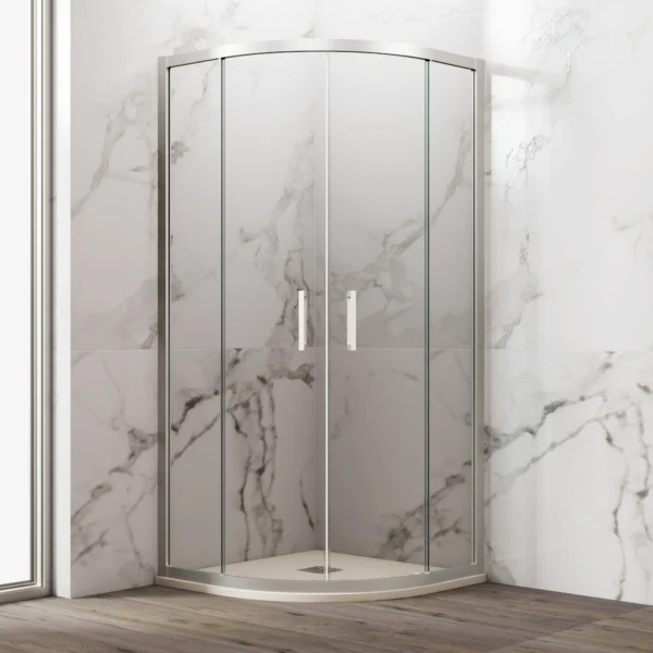 Paroi de Douche ECO600 Semi-Circulaire 2Fixes+2Coulissantes 90x90cm Chr/Transp CASTEL FT6090