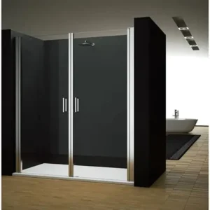 Paroi de Douche Frontale DUSCHOLUX 2Portes Battantes 100x200cm Chr/Transp