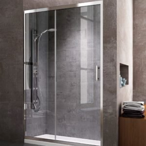 Paroi de Douche Frontale FUTURE 1Fixe+1Coulissante 170x195cm Chr/Transp CASTEL FT1170