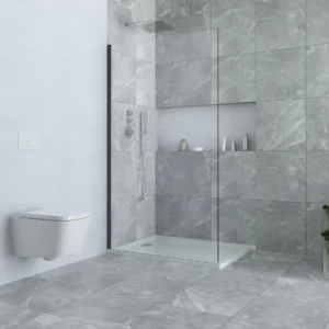 Paroi de Douche Fixe WALK-IN 90x195cm Noirr/Transp CASTEL WK090NEGRA