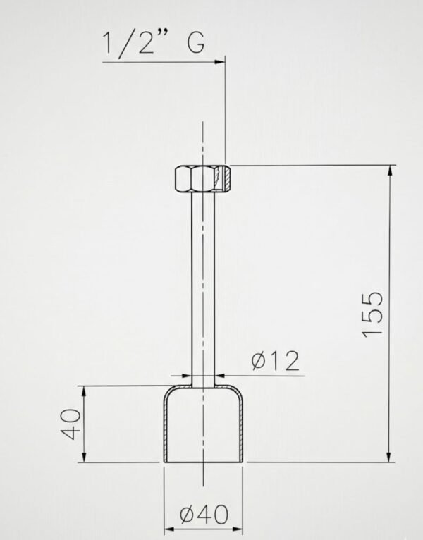 Tige Pour Robinet Urinoir 15,5cm Chrome GENEBRE 1017 04 20 – Image 2