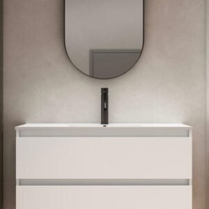 Meuble Susp 2T LINK OLIVE 90x45x57cm BLanc/Chene MSLOCB