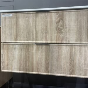 Meuble Sus 2T NORDICO 80x45x55cm NOix Poigées Noir NMSR80