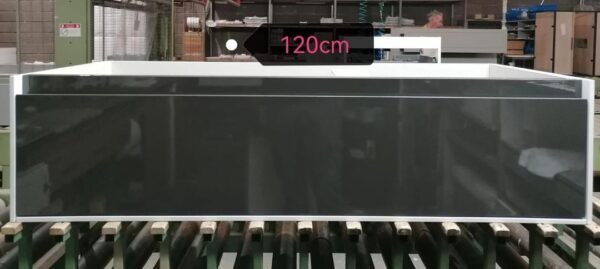 Set Meuble Susp 1T EXCLU 120x45x28cm Anthracite Brillant + Lav Gauche 121cm Blanc 24018/120