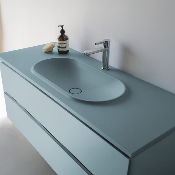 Lavabo à Encastrer 80x46x11cm Vert Lichen VL997C