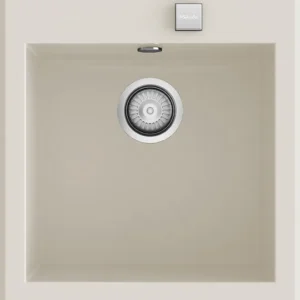SHIRA 46 Évier en Resine1 Bac 47,5x51,5x22cm Beige Mat PG501C