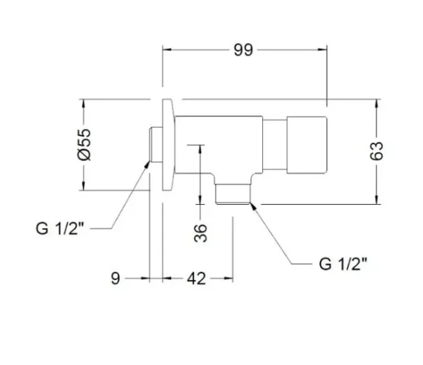 Robinet Temporisé Urinoir 1/2" Alimentation Supérieure Laiton Chrome GENEBRE 1038 04 20 – Image 2