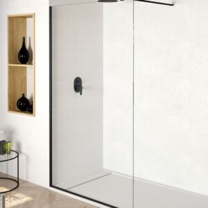 Paroi de Douche Fixe WALK-IN 100x195cm Noir /Transp CASTEL WK100 NEGRO