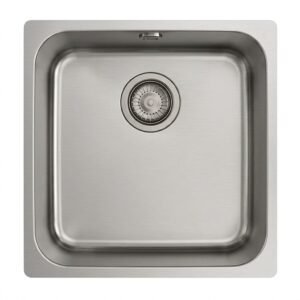 GANDIA 50 Évier en Résine 1 Bac 54x44,5x20cm Métallisé MT164C