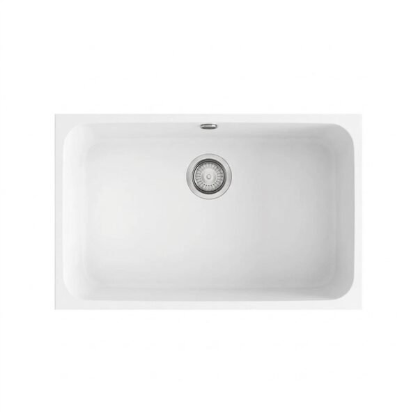 GANDIA 70 Évier en Résine 1 Bac 74x44,5x20cm Blanc BL165C