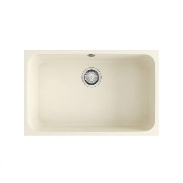 GANDIA 70 Évier en Résine 1 Bac 74x44,5x20cm Blanc Cassé(Pergamon) PG165C