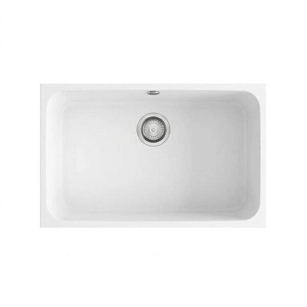 GANDIA 70 Évier en Résine 1 Bac 74x44,5x20cm Blanc Neige SW195C