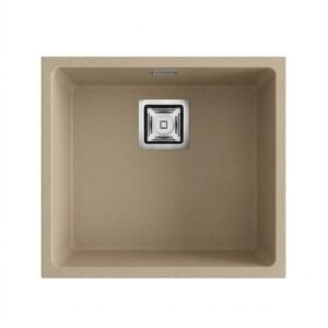ZIE 45 Évier en Résine 1 Bac 50x45cm Beige Mat PU181C