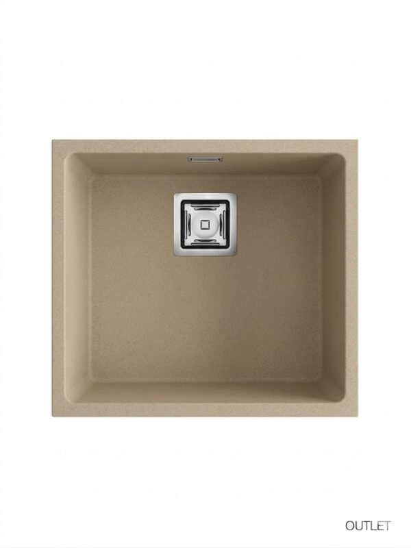 ZIE 45 Évier en Résine 1 Bac 50x45cm Beige Mat PU181LMC