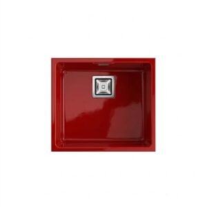 ZIE 60 Évier en Résine 1 Bac 65x45x20cm Rouge Brillant RM172LMC