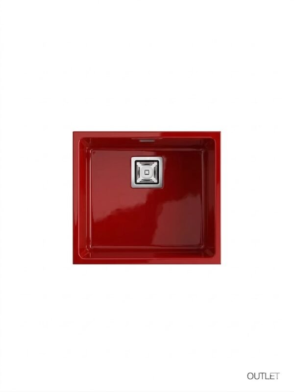 ZIE 60 Évier en Résine 1 Bac 65x45x20cm Rouge Brillant RM172LMC