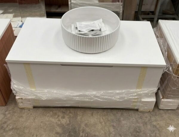 Meuble Susp 1 Coffre 100x45cm Blanc Brillant